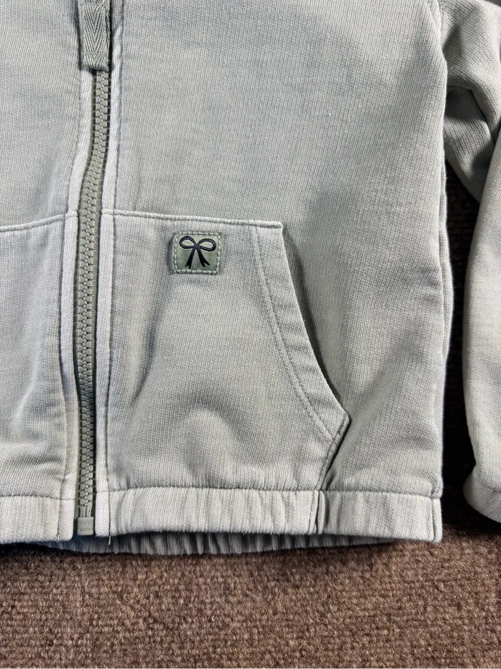 Cat & Jack Toddler Girl 5T Jacket Full Zip Hoodie Sweatshirt Green Bow Casual